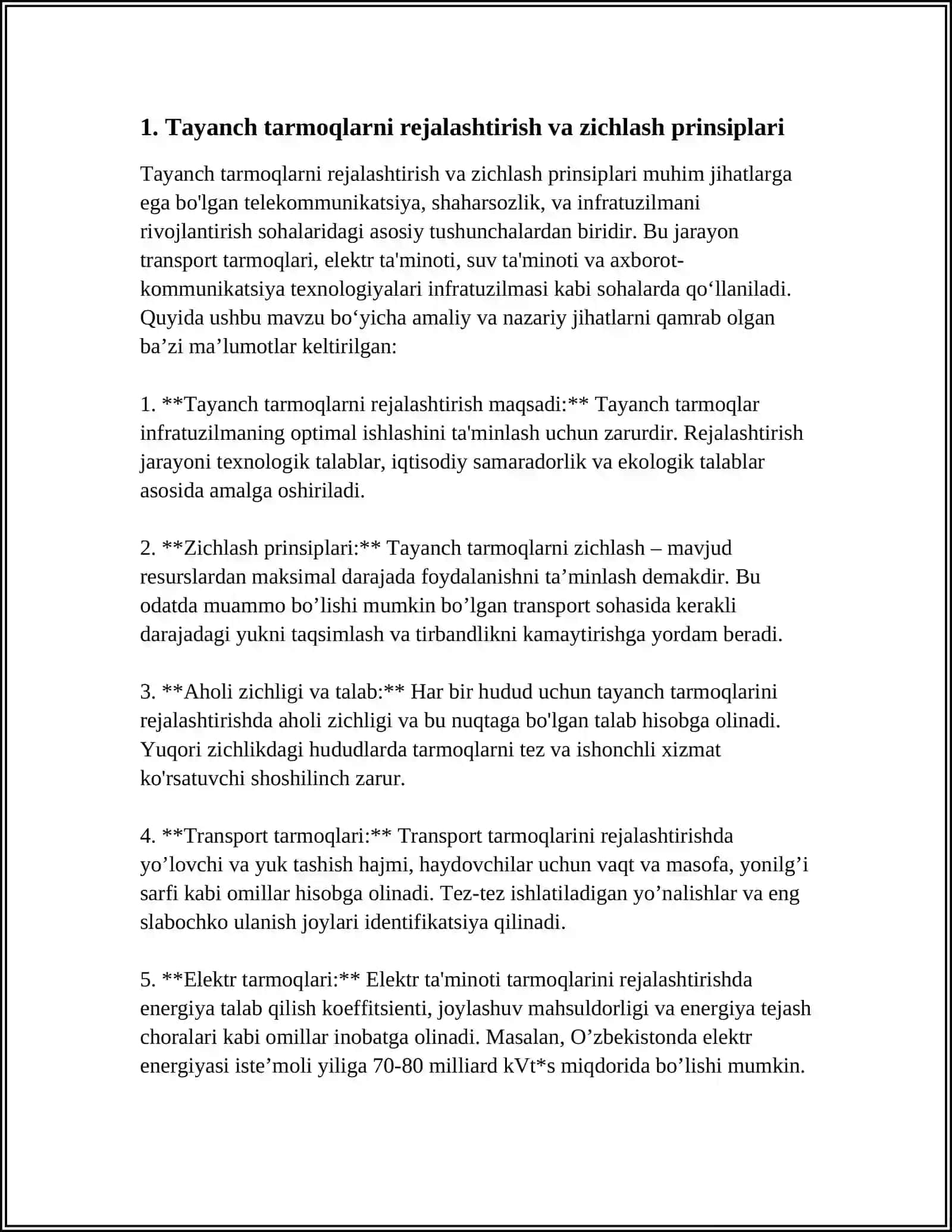 GEODEZIK TAYANCH TARMOQLARNI ZICHLASH.TASVIRGA OLISH TARMOQLARI 3
