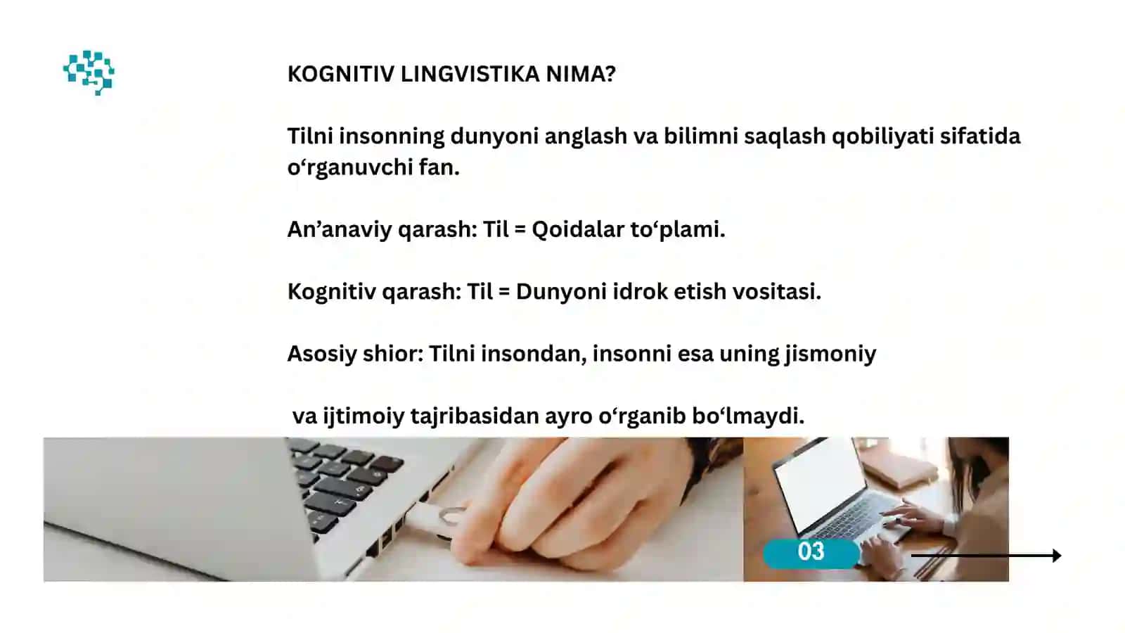 KOGNITIV LINGVISTIKA: TIL, TAFAKKUR VA INSON ONGI 3