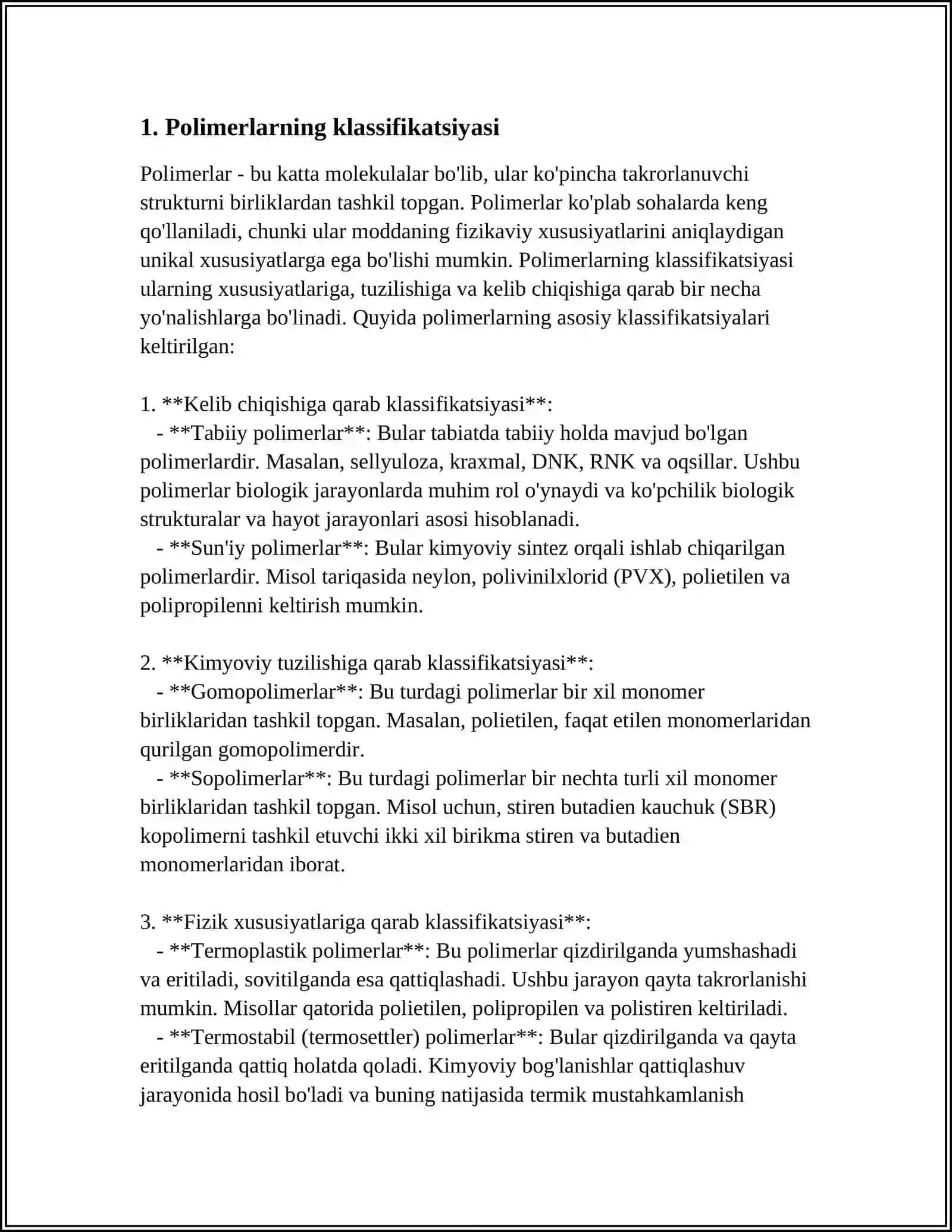 POLIMER BOGʻLOVCHI MATERIALLAR TEXNOLOGIYASI 3