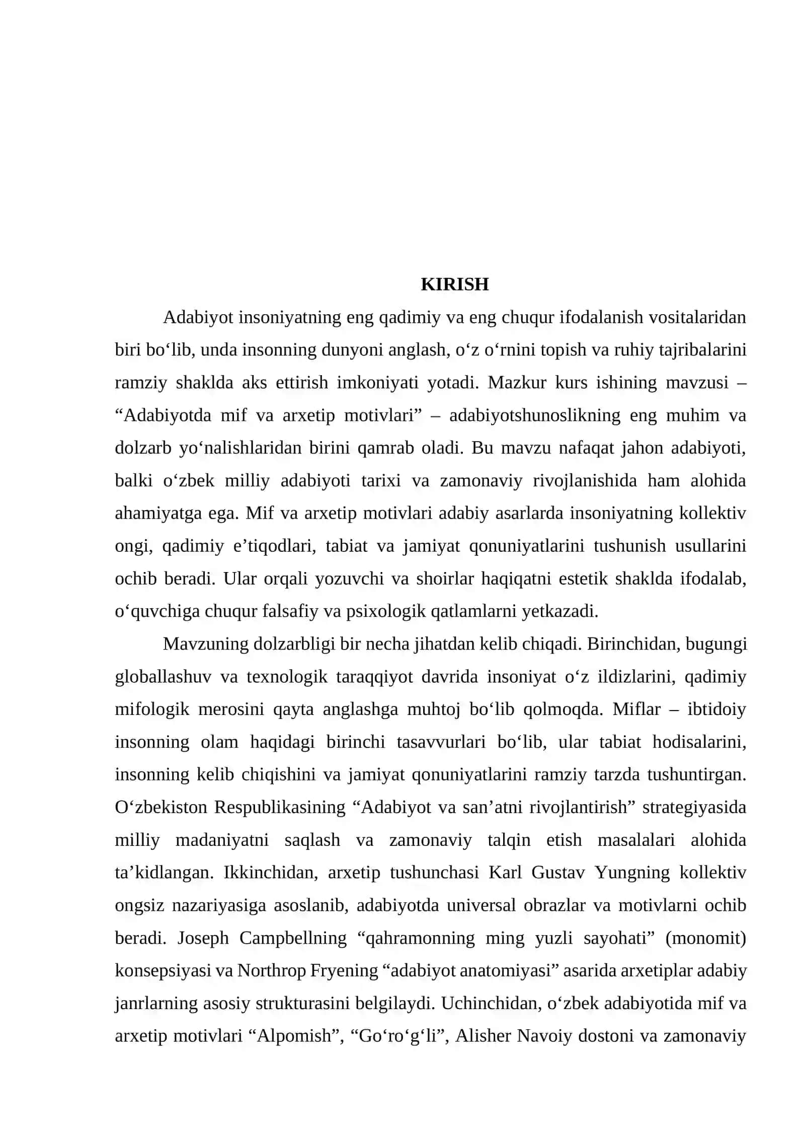 Adabiyotda mif va arxetip motivlari 3