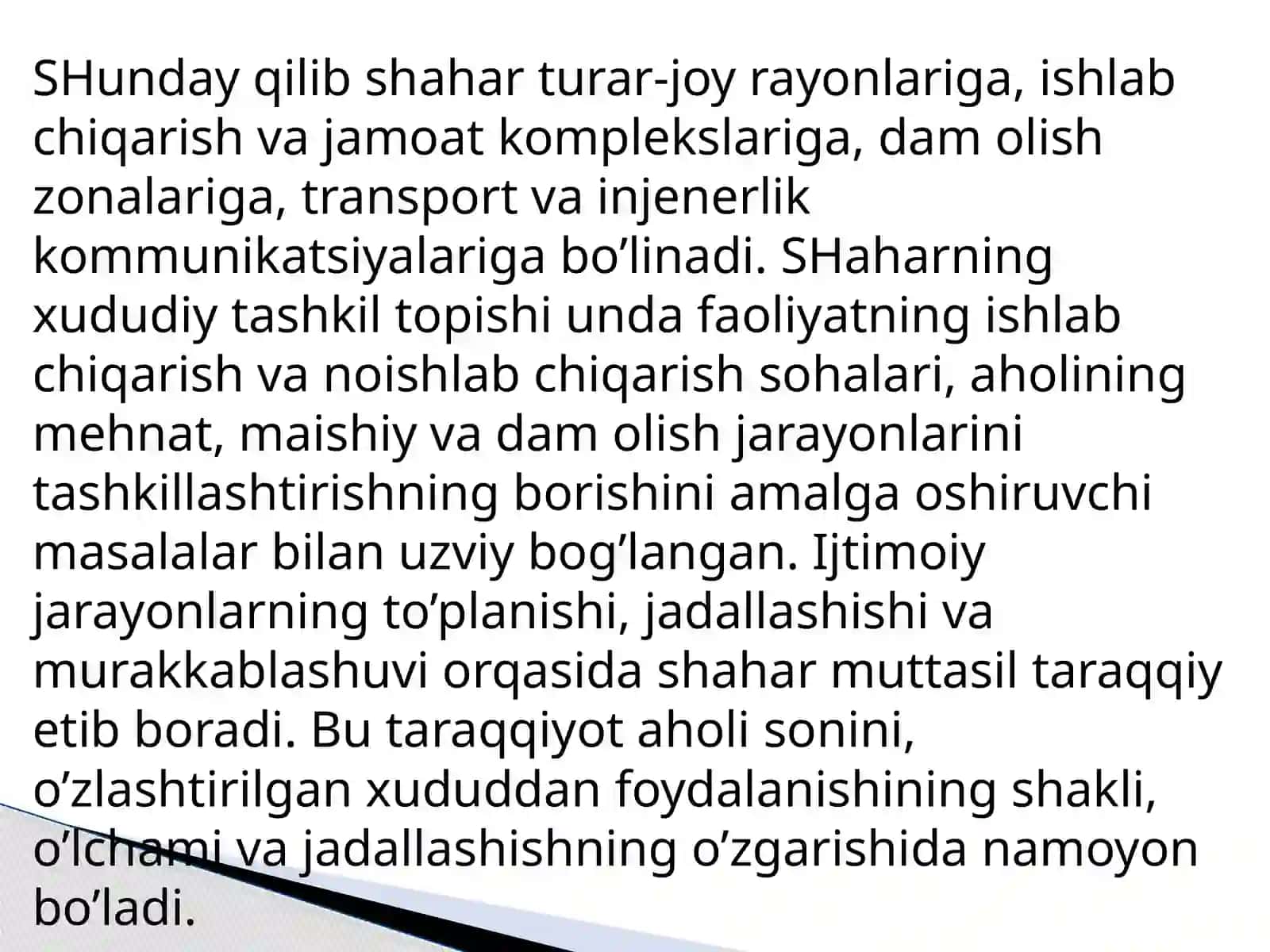 SHAHARLAR REKONSTRUKTSIYASI. ESKI TURAR UY-JOYLARNI QURILMALARINI REJALASHTIRISH TAVSIFI 3