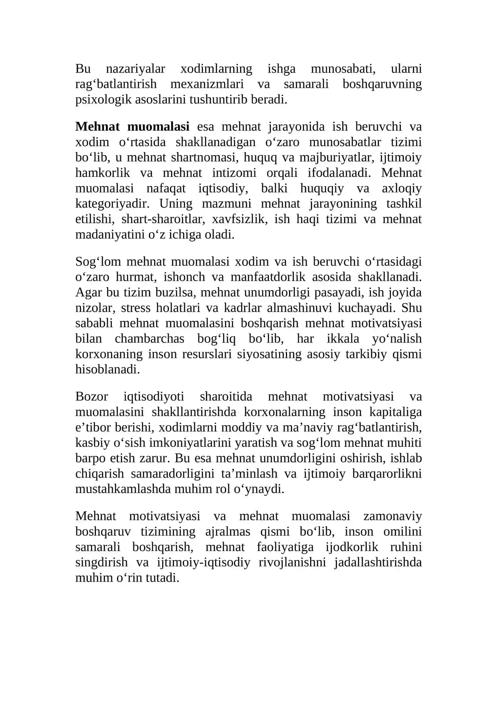 Mehnat motivatsiyasi va mehnat muomalasi 3