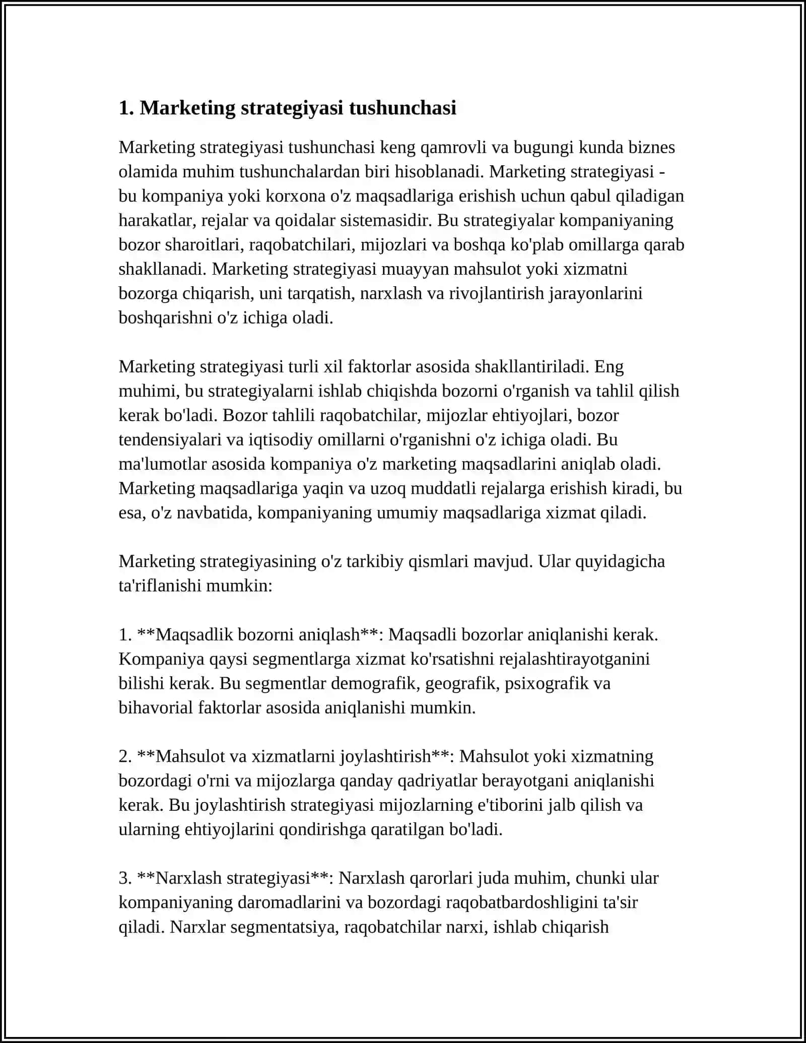 MARKETING STRATEGIYASI REJASI 3