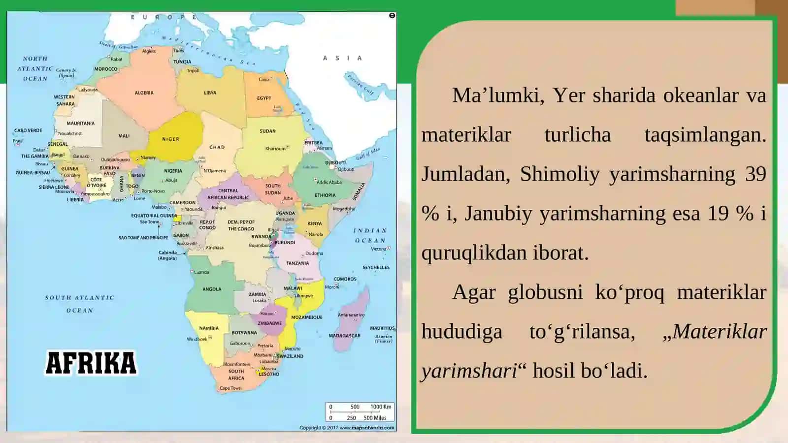MATERIKLAR VA OKEANLAR TABIATI AFRIKA 3