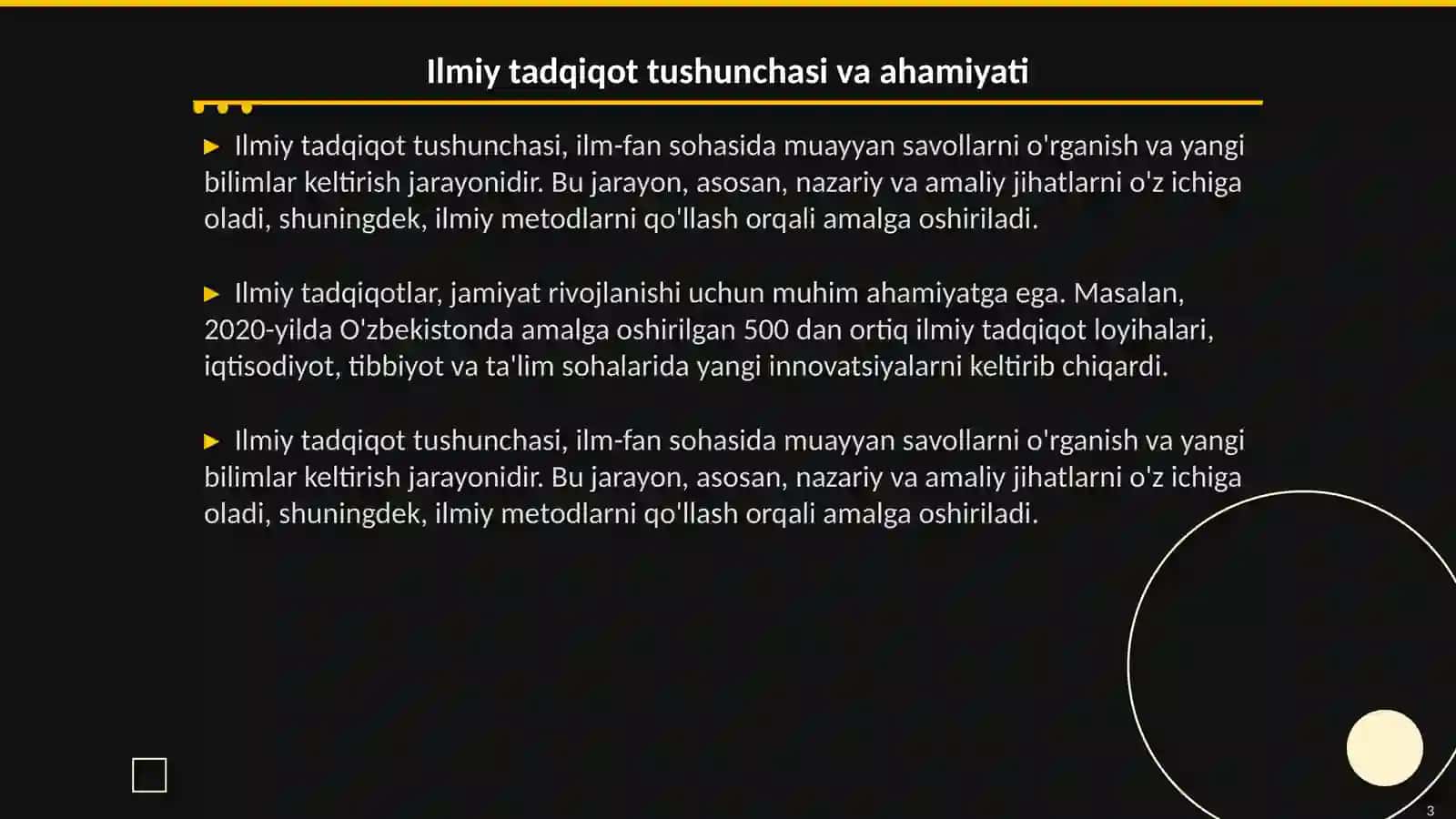 Ilmiy tadqiqod metodologiyasi: ilmiy tadqiqot asosiy kategoriyalar va tushunchalar 3