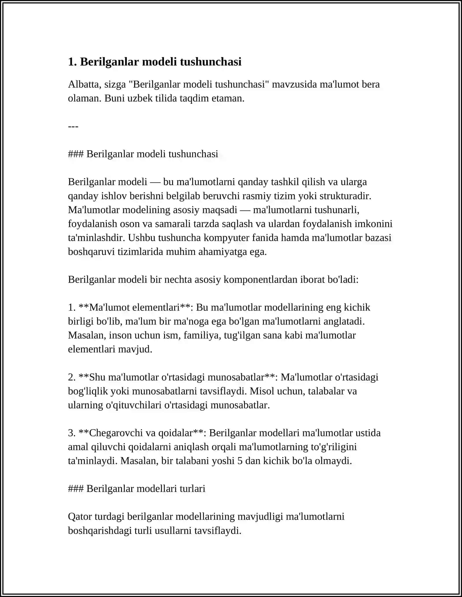 BERILGANLARNING KONSEPTUAL MODELINI YARATISH 3