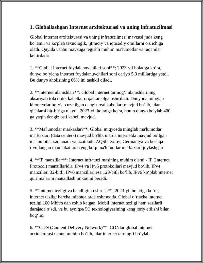 GLOBAL TARMOQ INFRATUZILMALARI VA ULARNING BOSHQARUV TIZIMI 3