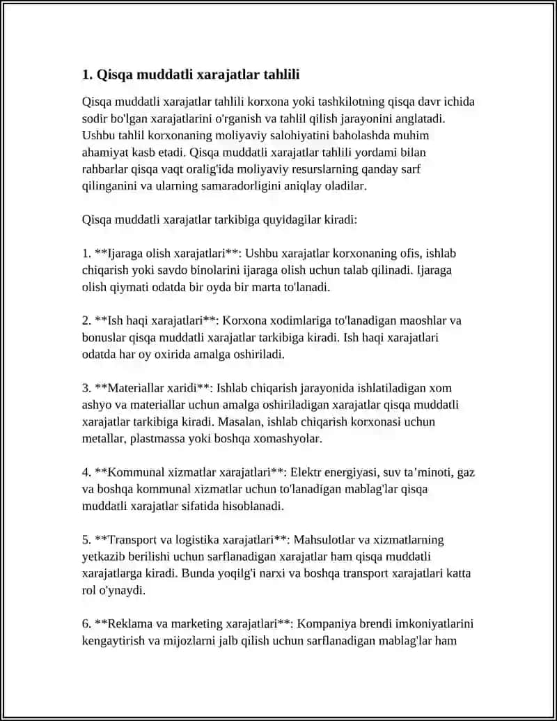 Qisqa muddatli va uzoq muddatli xarajatlar 3