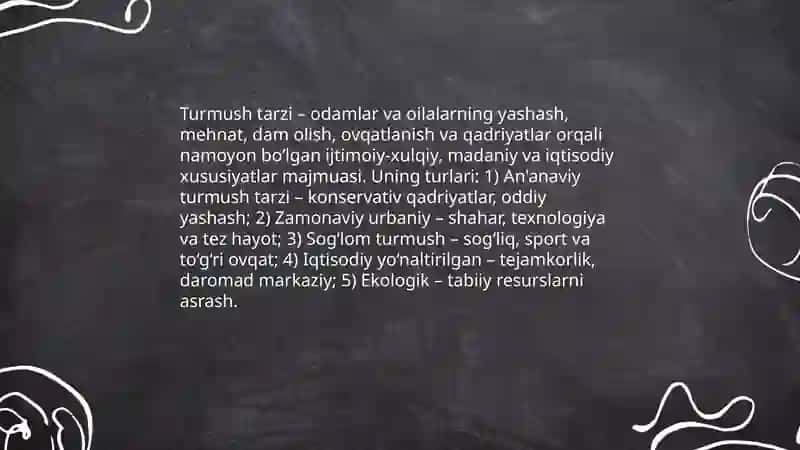 Turmush tarzi hamda unga tasir etuvchi omillar 3