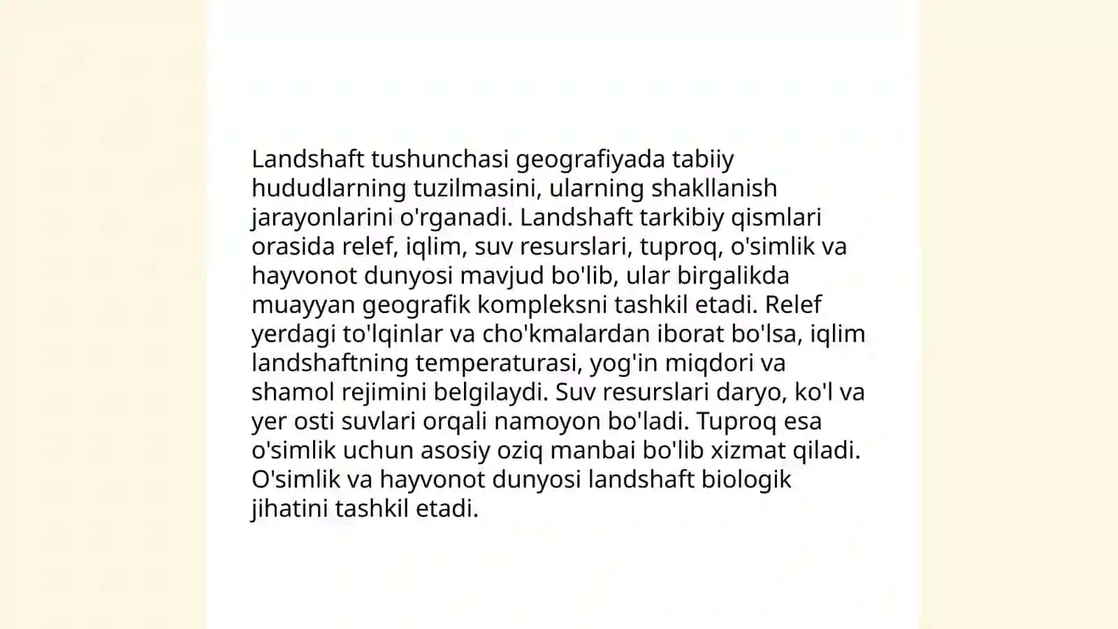 Landshaftlarning tizim sifatidagi xususiyatlarini o'rganish 3