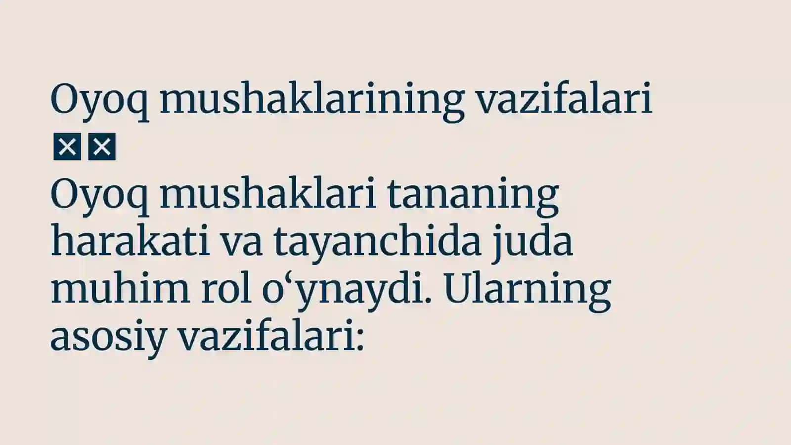Oyoq muwaklarını vazıfası 3