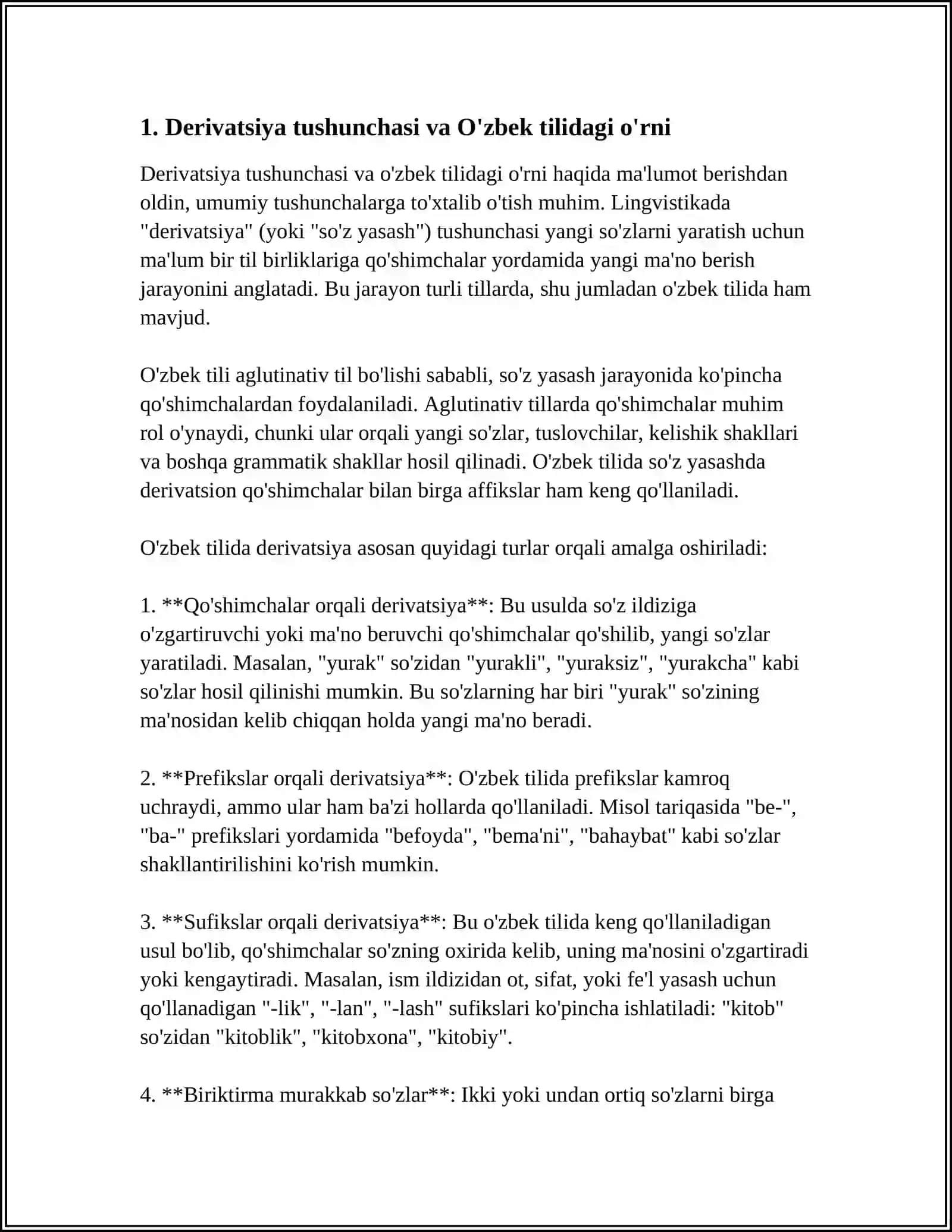 O'ZBEK TILI DERIVATSIYASI 3