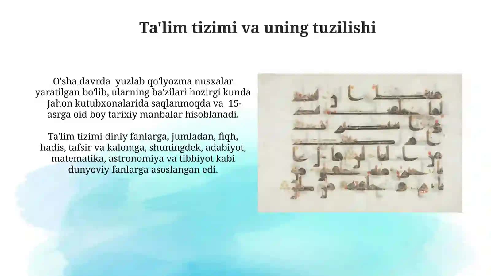 Amir Temur davrida madaniy hayotvata'lim 3