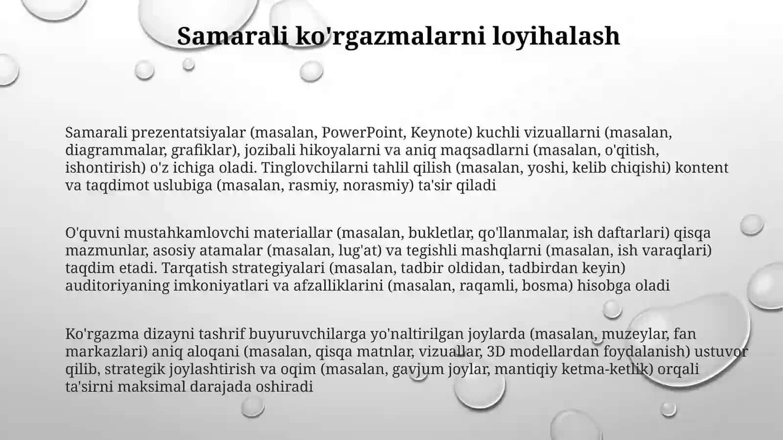 Darsnitashkilqilish,koʻrgazmalilikhamdadidaktikmateriallardanfoyalanish 3