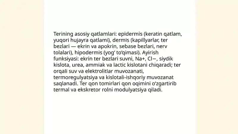 Terining anatomiyasi va ayirish sistemasidagi o‘rni 3