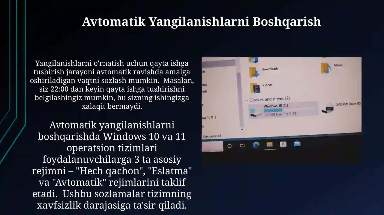 Windows OS da foydalanuvchi va xavfsizlik sozlamalari 3