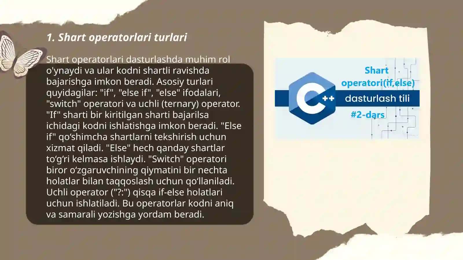 Shart operatorlari bilan ishlash 3