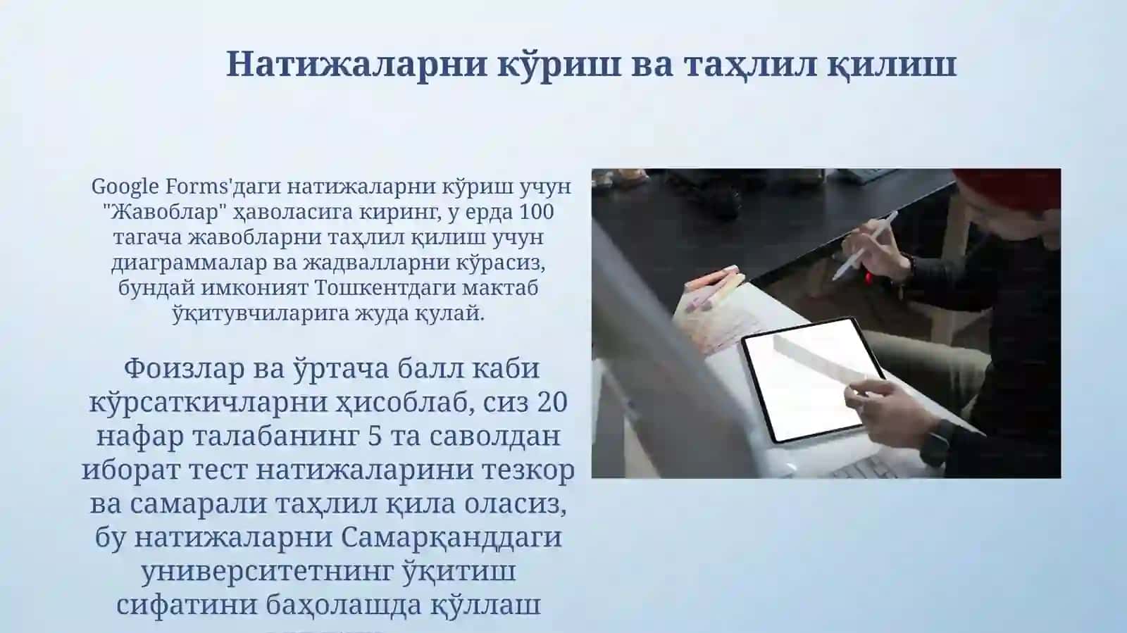 Google formalari yordamida testlar yaratish 3