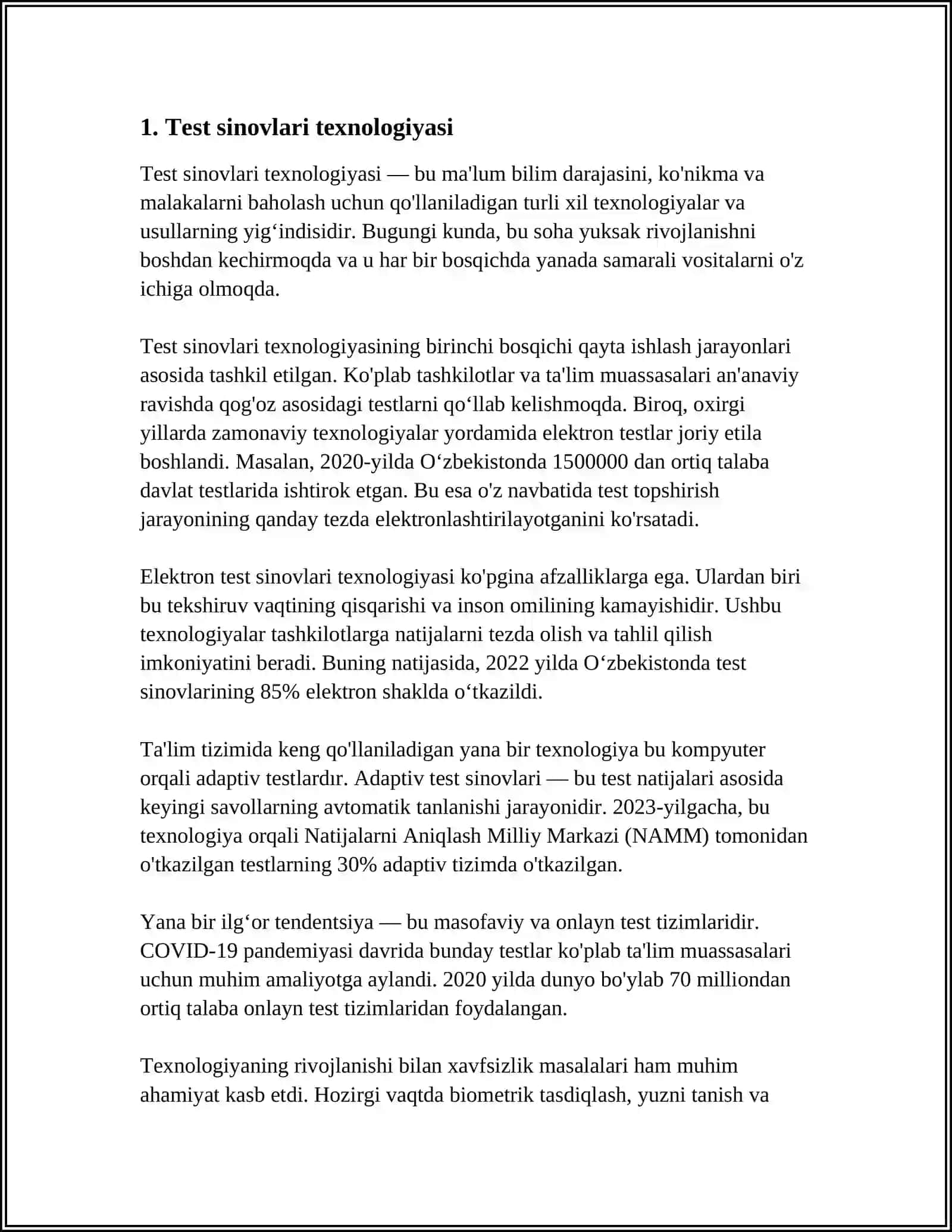 Test sinovlari texnologiyasi 3