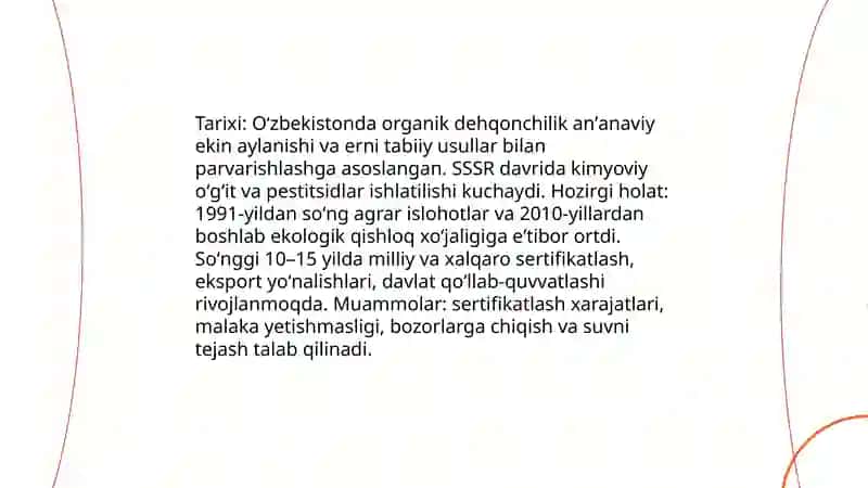 Oʻzbekistonda organik dehqonchilikning ahamiyati va istiqbolari 3