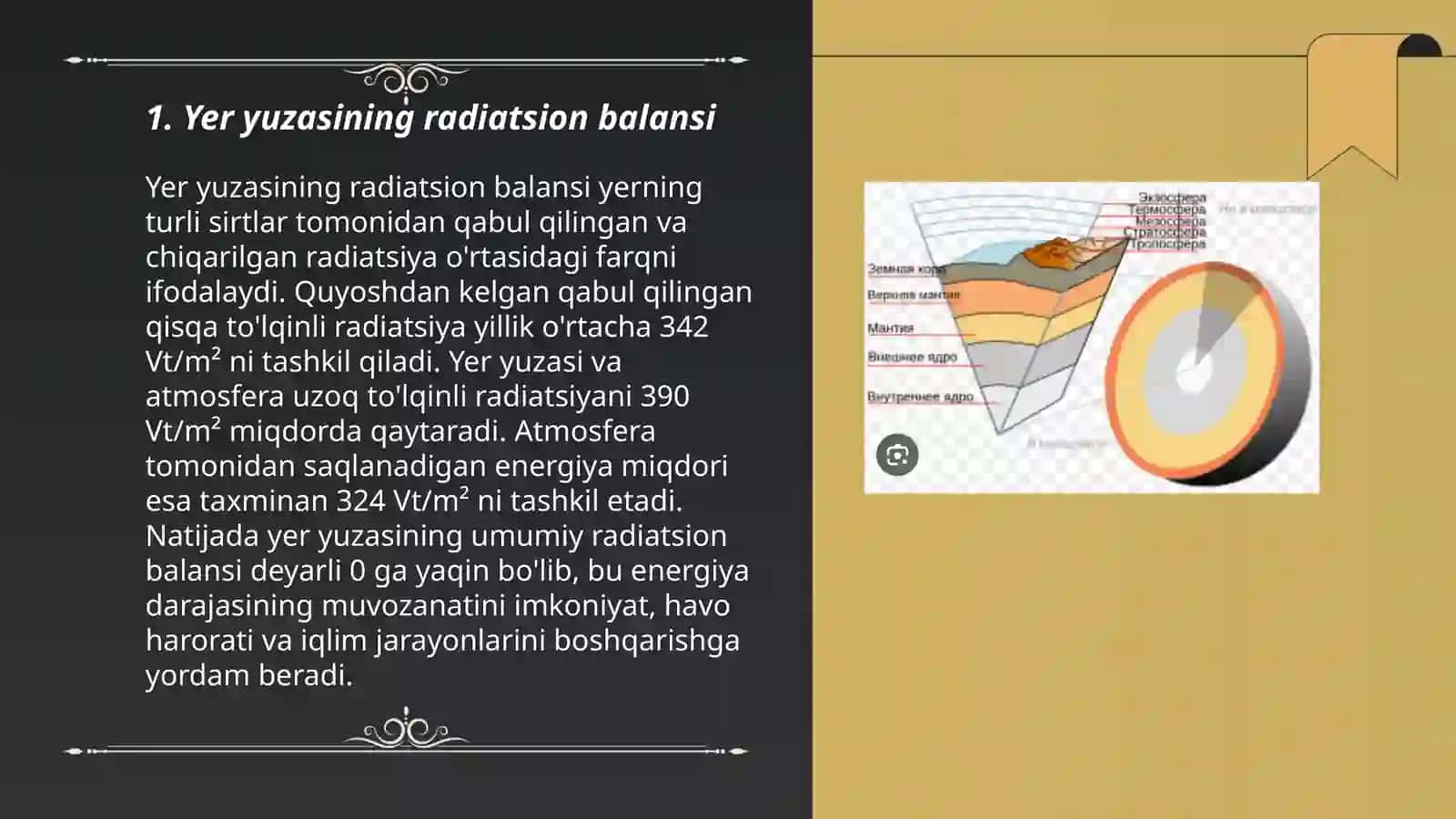 Yer sirti va atmosferaning issiqlik balansi 3