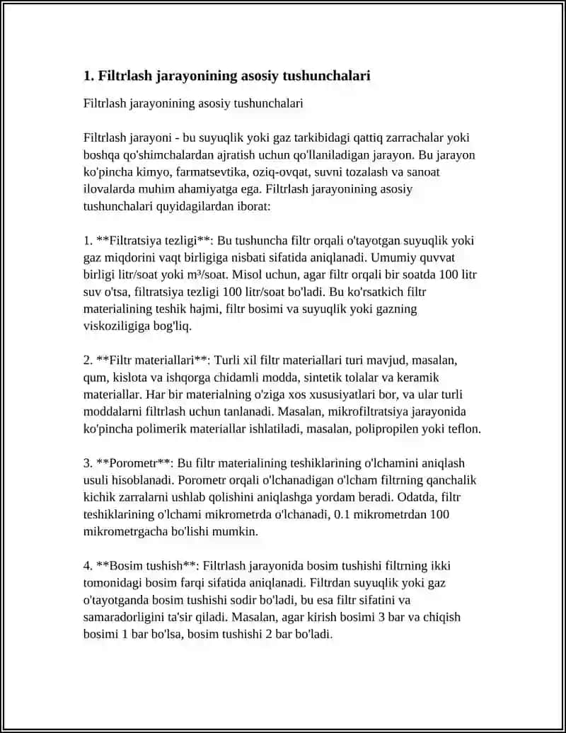 FILTIRLASH JARAYONINING NAZARIY ASOSLARI 3