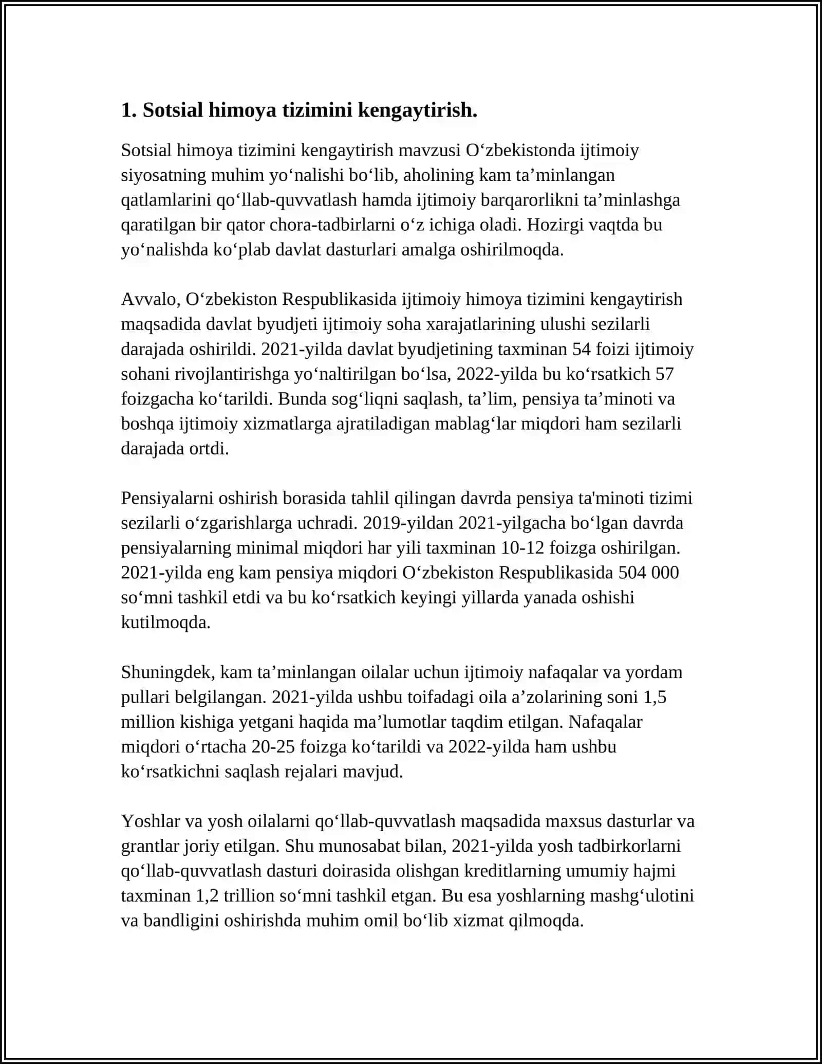 RESPUBLIKAMIZDA OILALAR FAROVONLIGINI TA’MINLASH MAQSADIDA OLIB BORILAYOTGAN ISLOHOTLAR 3