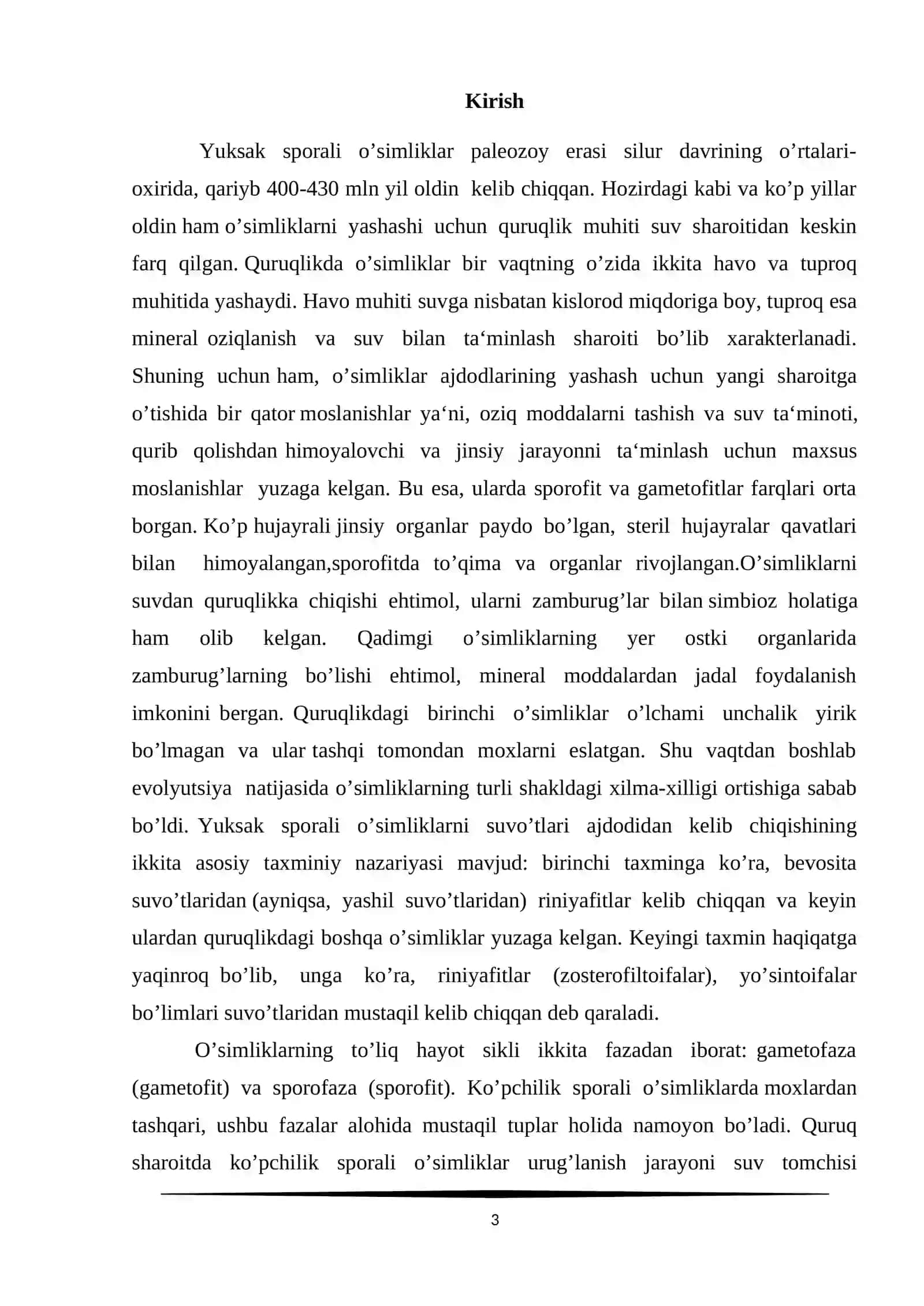 Kurs ishi "Yuksek Sporali O'simliklar" 3