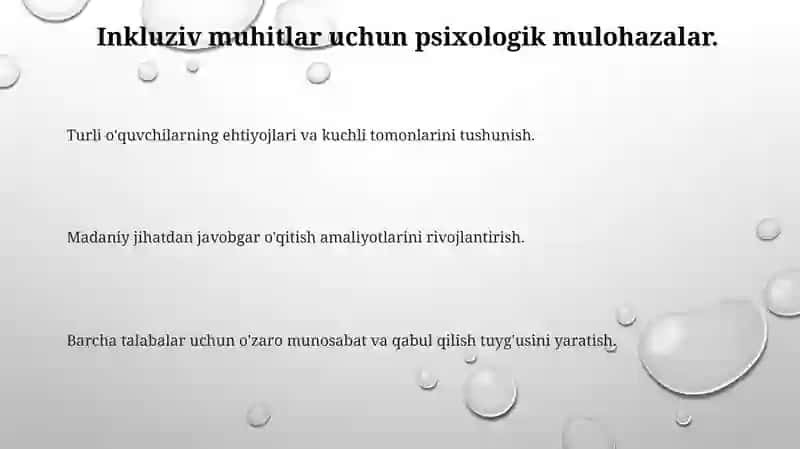 Inklyuziv taʼlimning tashkil etishni pedagogik psixologik asoektlari 3