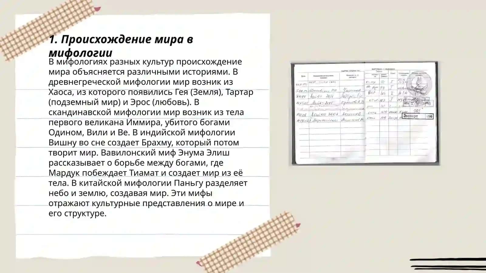 Образ мира в мифологическом мышлении 3