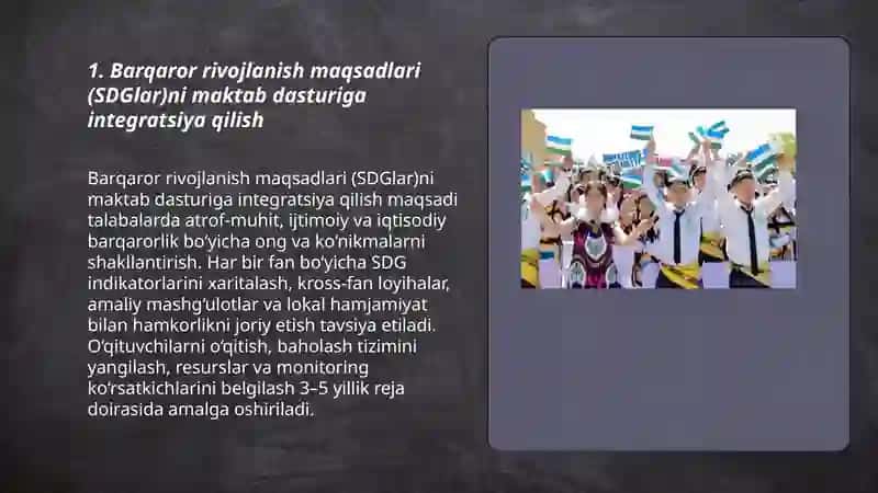 Kelajak maktabi - barqaror rivojlanish sari 3
