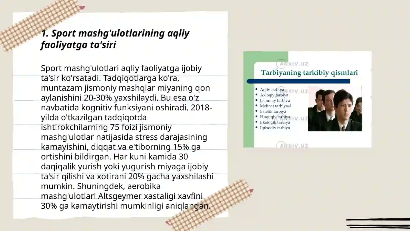 Jismoniy madaniyat va sport fanidan mustaqil ishi 3