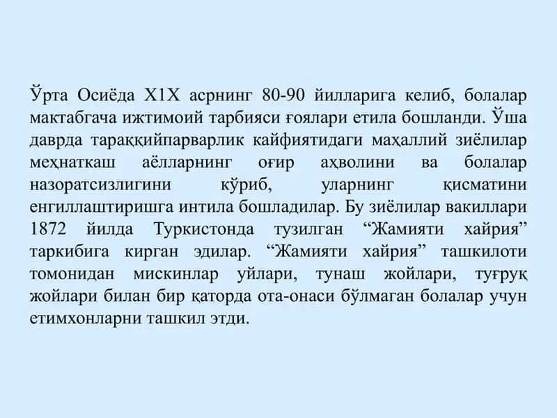 O'zbekistonda maktabgacha ta'limning vujudga kelishi va taraqqiyot bosqichlari 3
