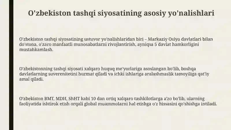 O'zbekiston va jahon xamjamiyati 3
