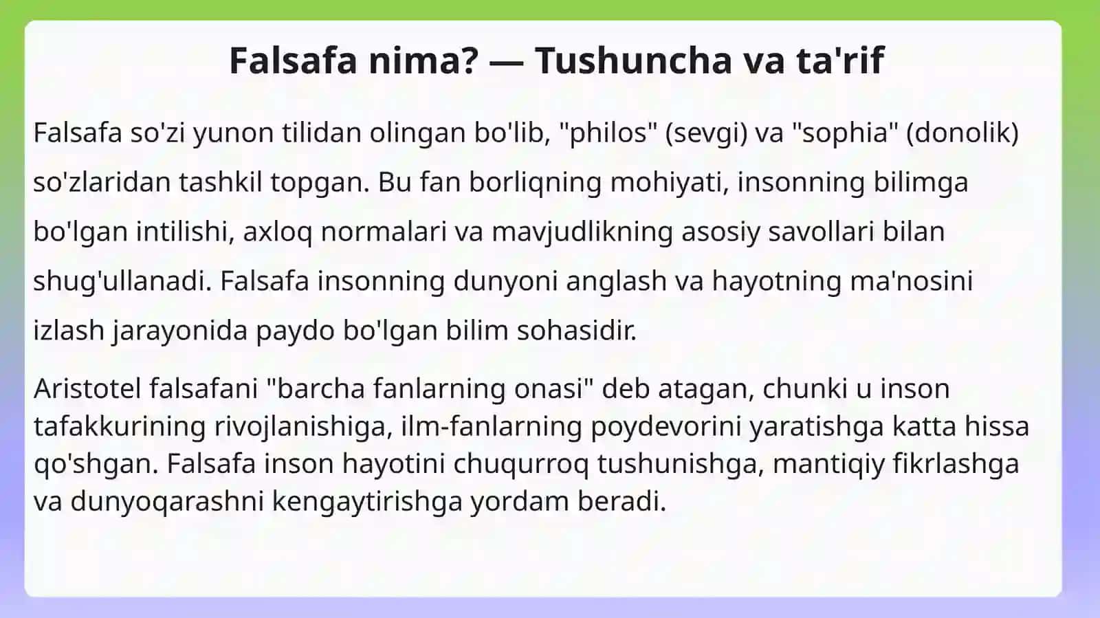 Falsafaning Mohiyati va Jamiyat Taraqqiyotidagi Ro'li 3