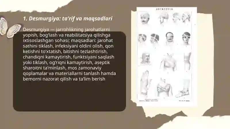 Desmurgiya.Boglam turlar. Zamonaviy jaroxat qoplamalari 3