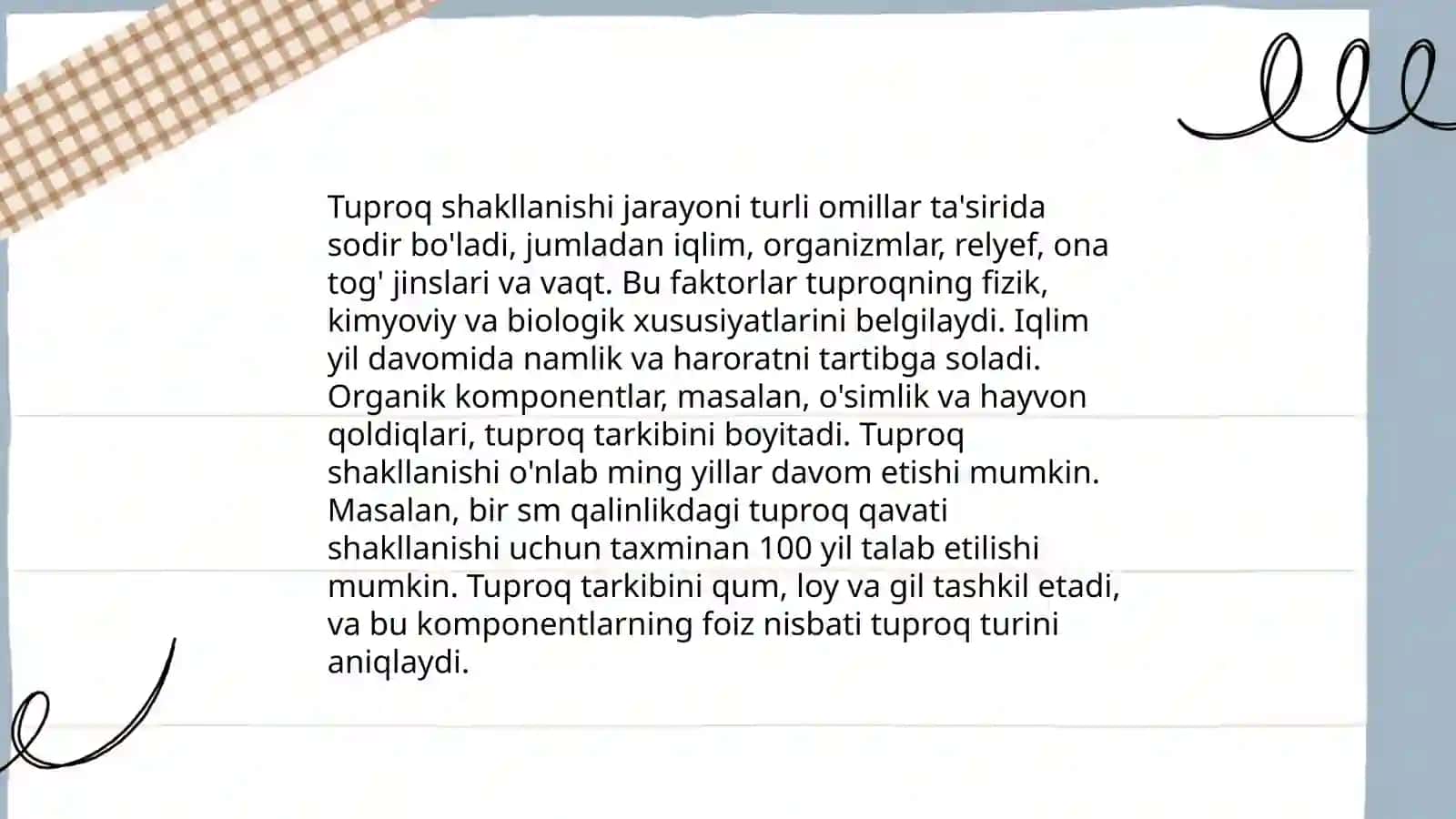 Tuproq shakilanishida tog' jinslarining ro'li. Asosiy tushunchalar va tariflar 3