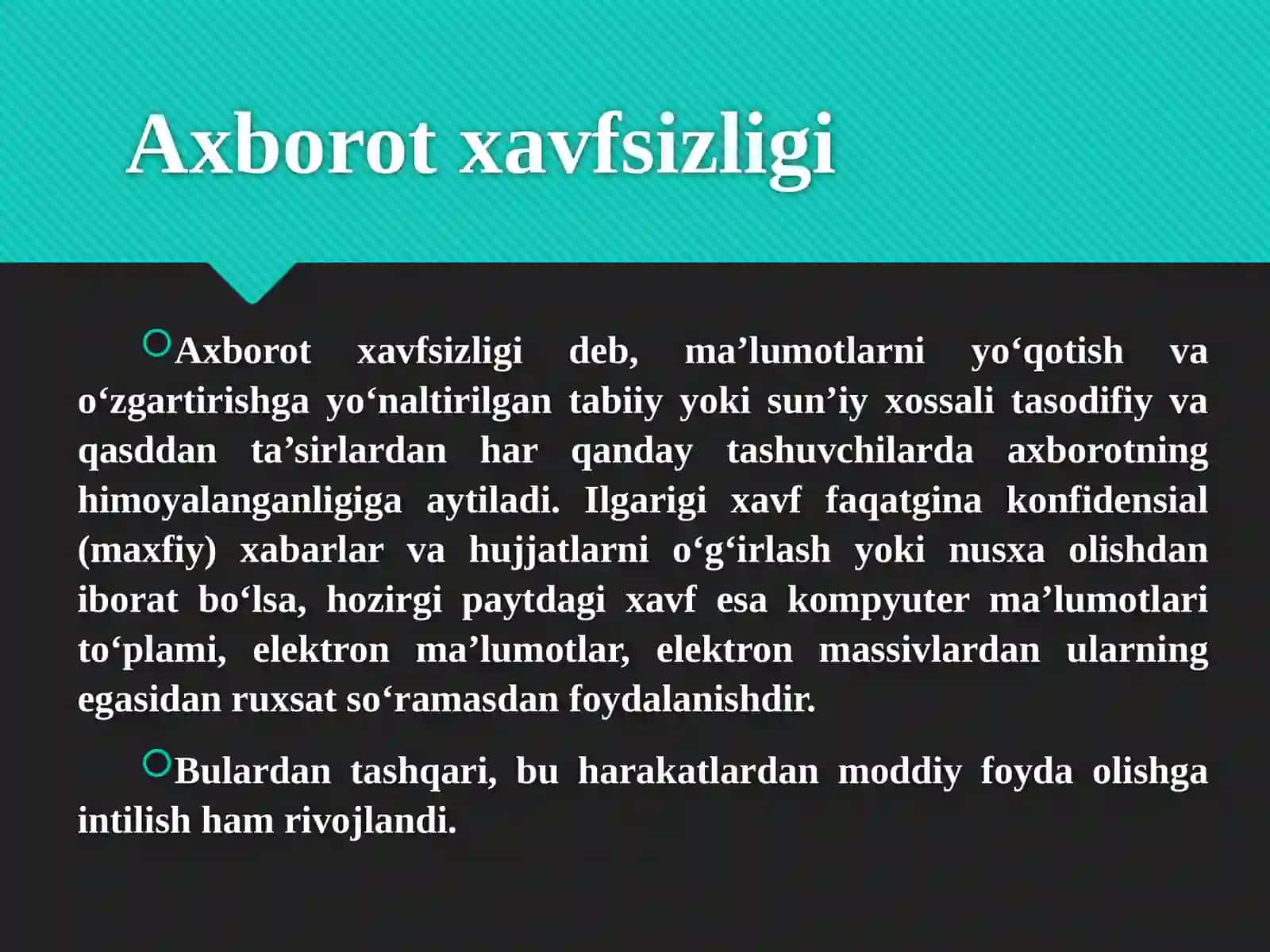 Axborot xavfsizligi 3