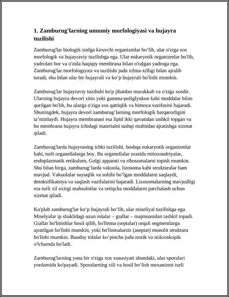 ZAMBURUG'LAR, SODDA JONIVORLAR MIKROBIOLOGIYASI. ULARNING MORFOLOGIYASI STRUKTURASI VA ULARNI O'RGANISH USULLARI 3