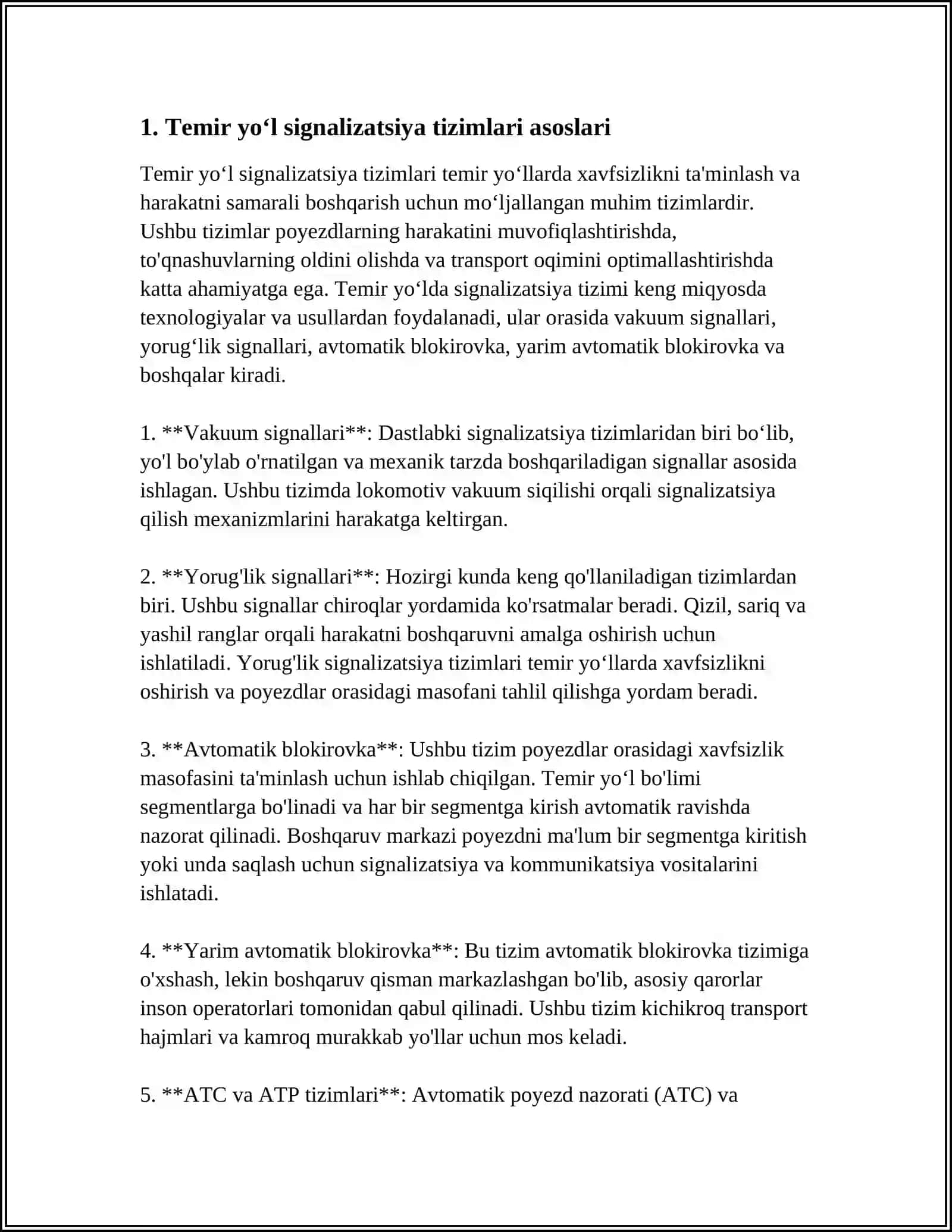 OʻZBEKISTON RESPUBLIKASI TEMIR YOʻLLARI SIGNALLAR VA STAFORLAR 3