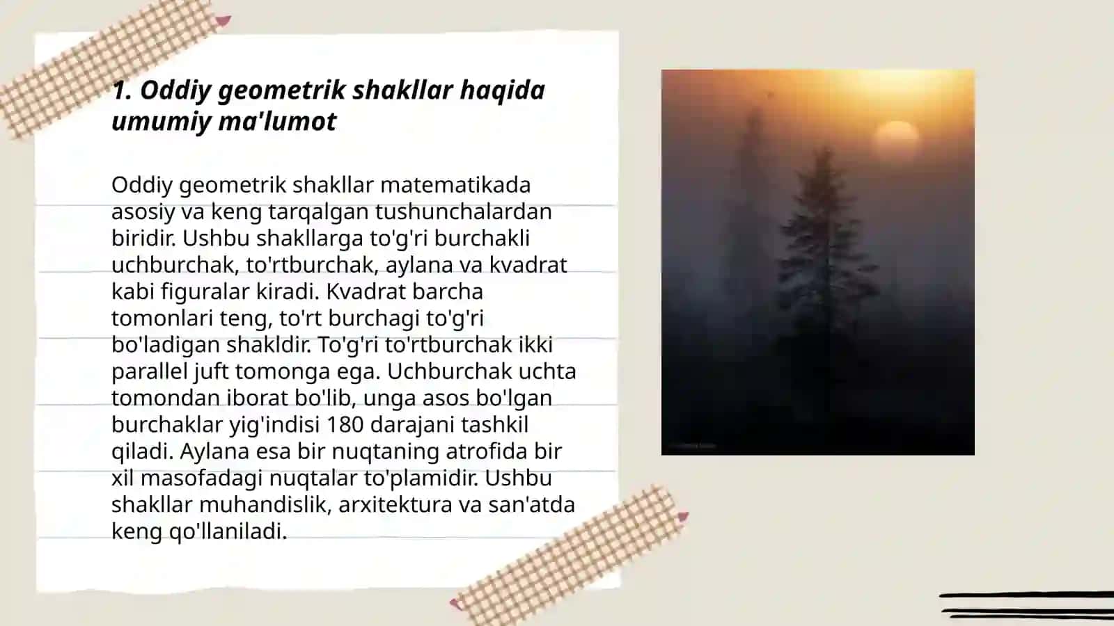 Oddiy geometrik shakllar va ulardan aplikatsiyalar yasash "Tangram" oyini 3