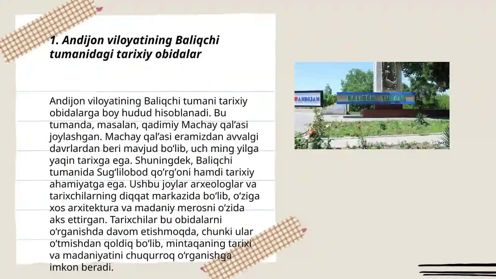 Andijon viloyati Baliqchi tumani arixiy joylari haqida qiziqarli ma'lumotlar 3