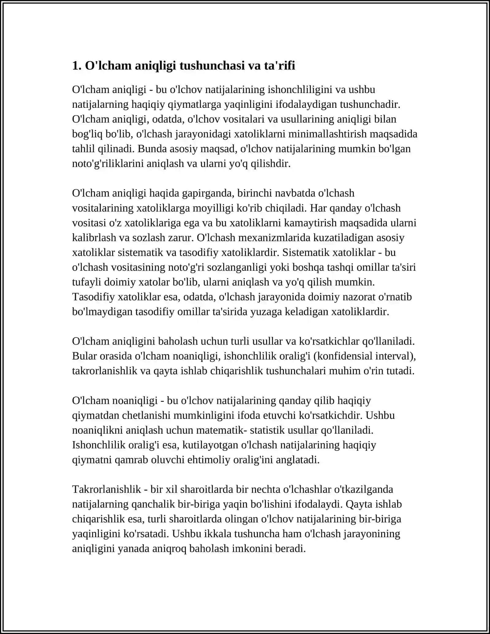 O'LCHAM ANIQLIGI 3
