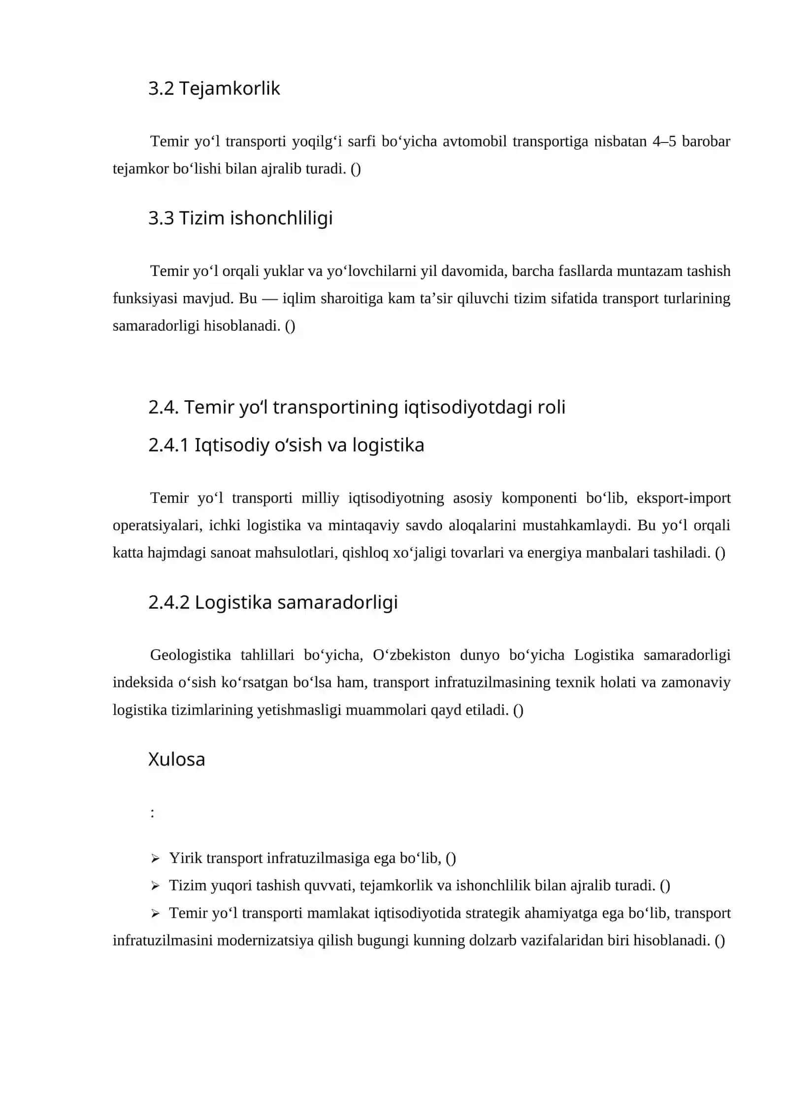 Temir yo‘l transporti O‘zbekiston iqtisodiyoti va transport tizimining muhim bo‘g‘ini hisoblanadi 3