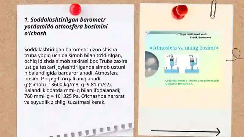 Atmosfera bosimining amalda namoyishini koʻrish 3