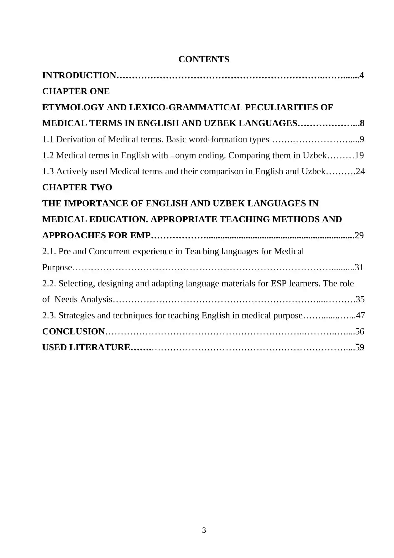 THE COMPARATIVE ANALYSIS OF MEDICAL TERMS IN ENGLISH AND UZBEK LANGUAGES 3