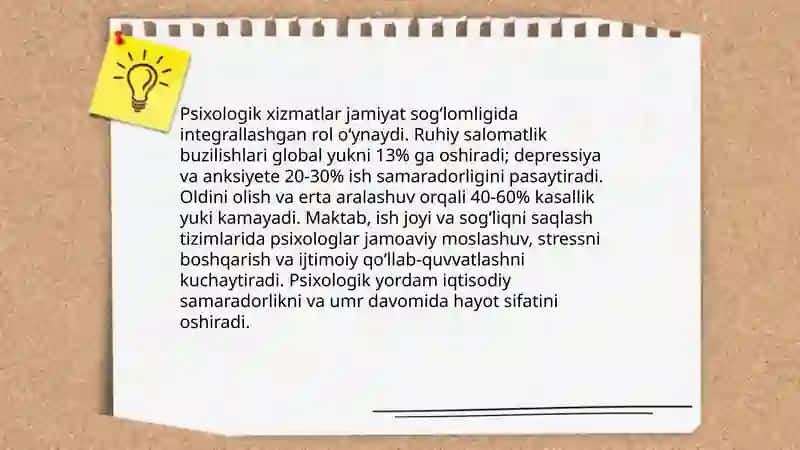 Psixologik xizmatlarning jamiyat sog‘lomligidagi dolzarbligi 3