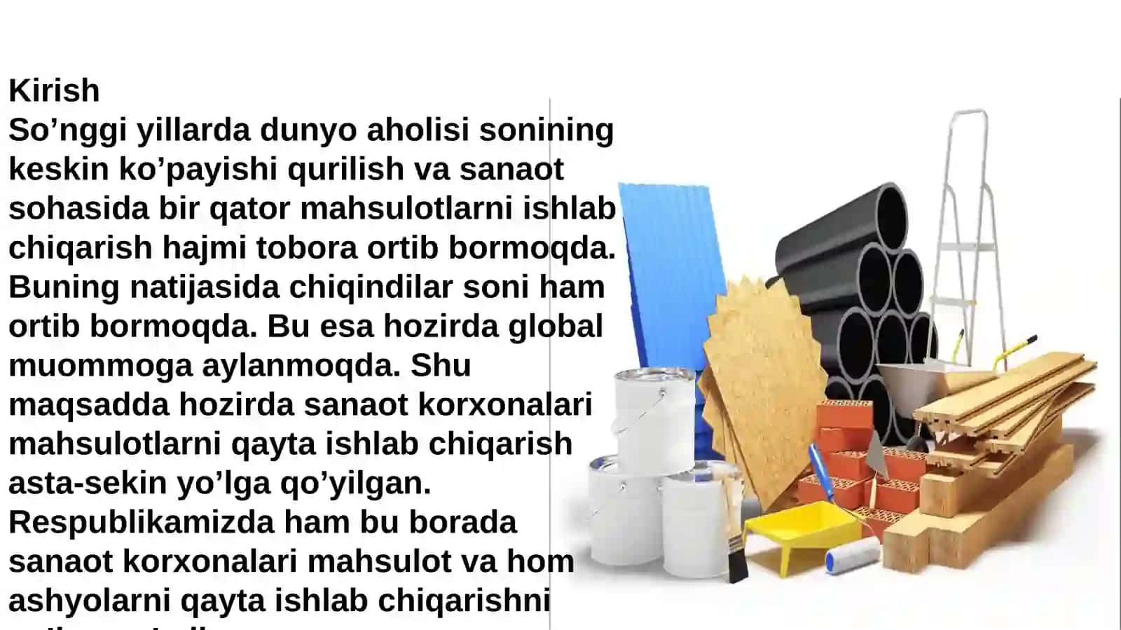 qishloq xo’jaligi chiqindilari asosida devorbop materiallar ishlab chiqarish 3