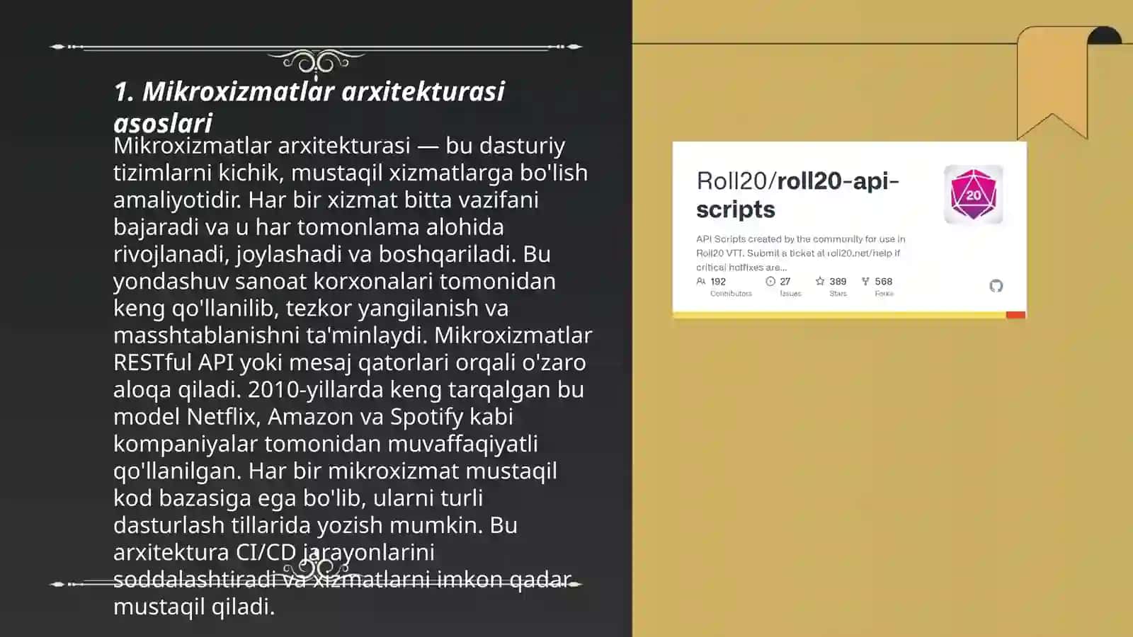 Mikroxizmatlar arxitekturasi va API boshqaruvi 3