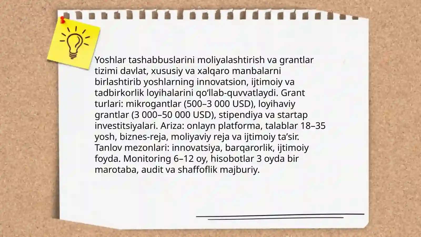 Yoshlar tashabbuslarini moliyalashtirish va grantlar tizimi 3
